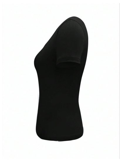 Hot Girl Henley Neck Slim-Fit Short Sleeve Top - Image 5
