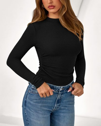 Fashion slim-fit waffle knit top - Image 8