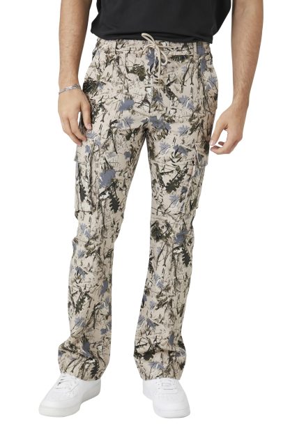 Drawstring waist straight casual trousers