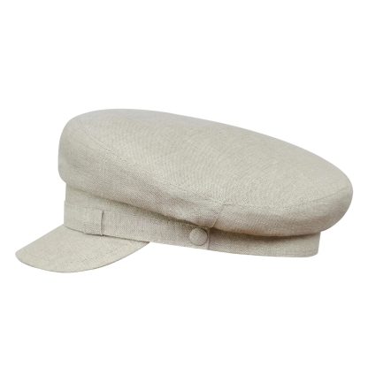 Light Beige Linen Vintage Beret - Image 3