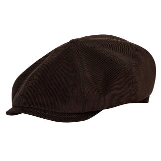 Autumn and winter brown corduroy newsboy cap