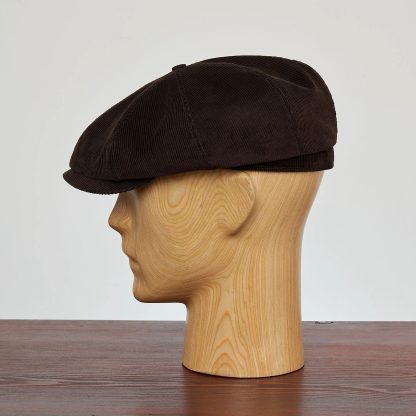 Autumn and winter brown corduroy newsboy cap - Image 4