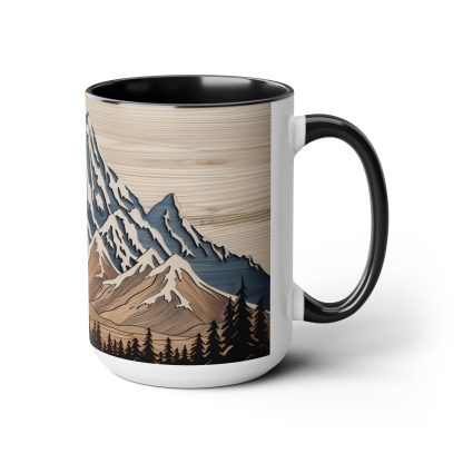 Layered Mountain Wood Grain Mug