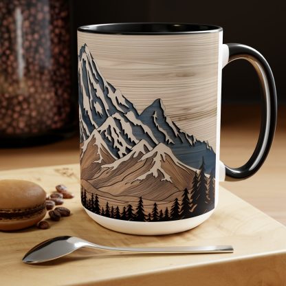 Layered Mountain Wood Grain Mug - Image 4
