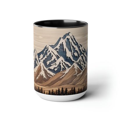 Layered Mountain Wood Grain Mug - Image 2