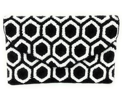 Honeycomb contrast hand-beaded evening bag - Image 11