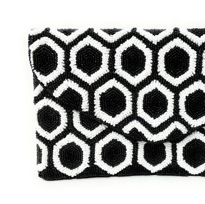 Honeycomb contrast hand-beaded evening bag - Image 8