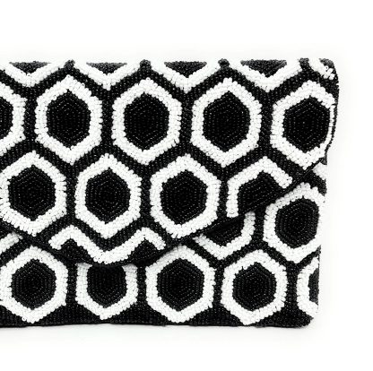 Honeycomb contrast hand-beaded evening bag - Image 7