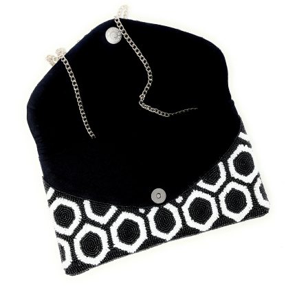 Honeycomb contrast hand-beaded evening bag - Image 6