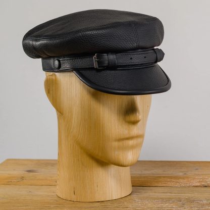 Black leather vintage beret - Image 5