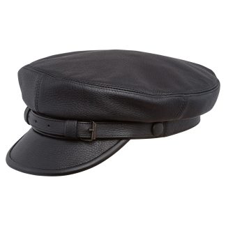 Black leather vintage beret