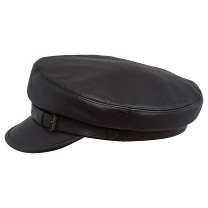 Black leather vintage beret - Image 3