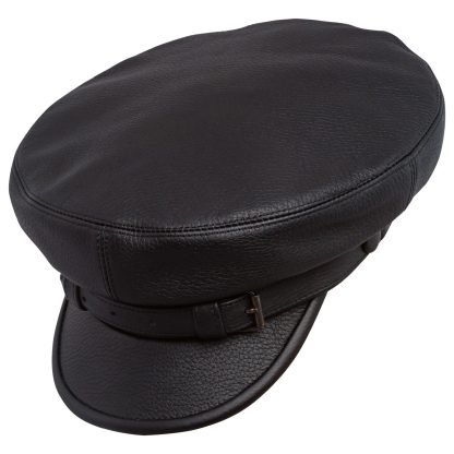 Black leather vintage beret - Image 2