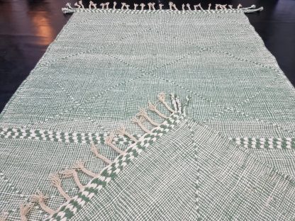 Mint green handmade tassel rug - Image 2