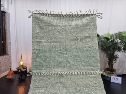 Mint green handmade tassel rug - Image 9