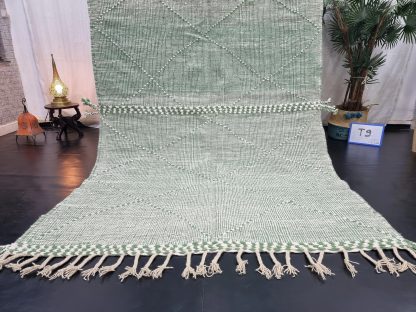 Mint green handmade tassel rug - Image 8