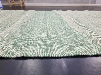 Mint green handmade tassel rug - Image 5
