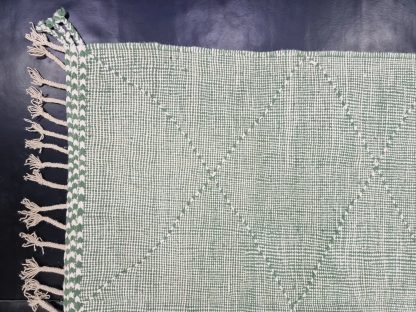 Mint green handmade tassel rug - Image 3