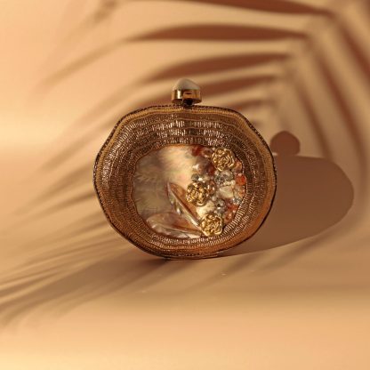 Vintage Handmade Mother-of-Pearl Round Evening Bag - Image 6