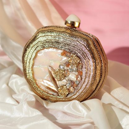 Vintage Handmade Mother-of-Pearl Round Evening Bag - Image 5