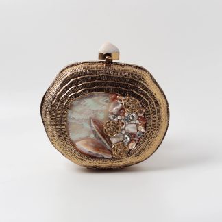Vintage Handmade Mother-of-Pearl Round Evening Bag