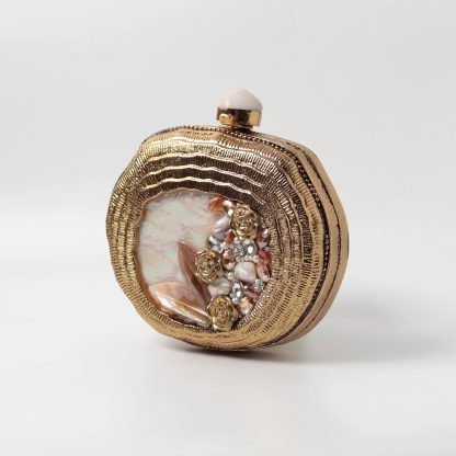 Vintage Handmade Mother-of-Pearl Round Evening Bag - Image 3