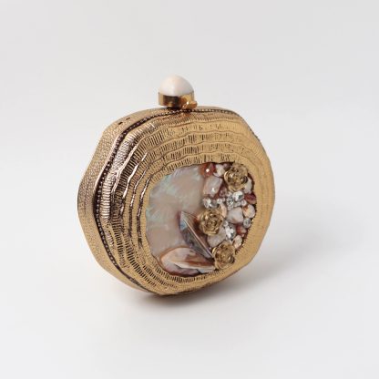 Vintage Handmade Mother-of-Pearl Round Evening Bag - Image 2