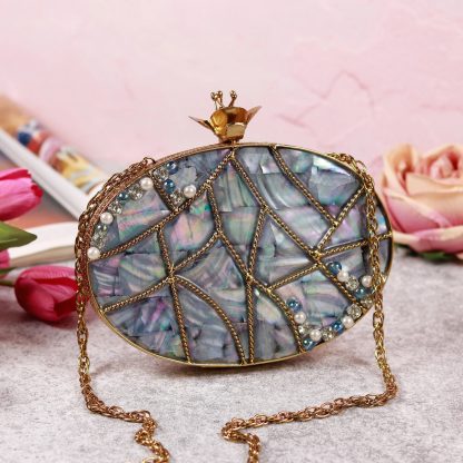 Vintage Crown Abalone Evening Bag - Image 9