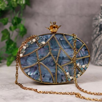 Vintage Crown Abalone Evening Bag - Image 4