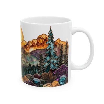 Mountain Forest Colored Glass Mug