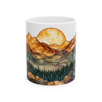 Mountain Forest Colored Glass Mug - Image 9