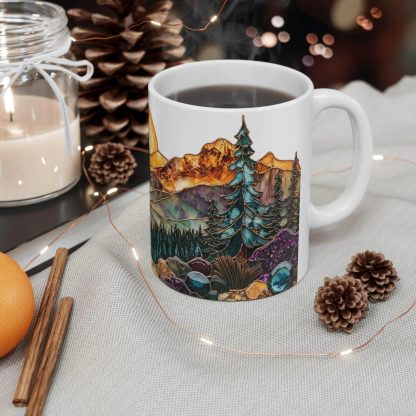 Mountain Forest Colored Glass Mug - Image 8