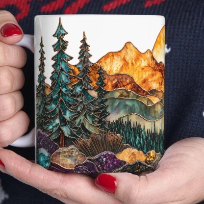 Mountain Forest Colored Glass Mug - Image 7