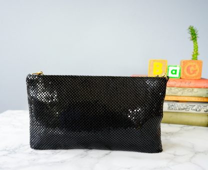 Vintage black metal mesh clutch - Image 5