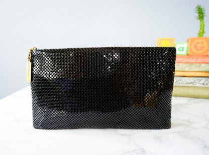 Vintage black metal mesh clutch - Image 3