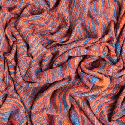 Artistic heathered striped wool blend throw blanket - Image 4