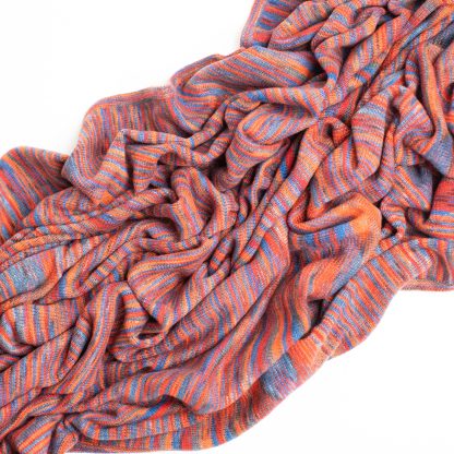 Artistic heathered striped wool blend throw blanket - Image 3