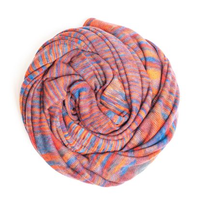 Artistic heathered striped wool blend throw blanket - Image 2