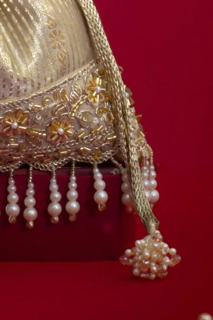 Luxury Gold Pearl Tassel Drawstring Bag - Image 2
