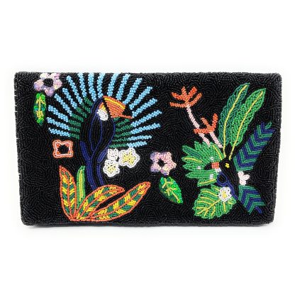 Jungle Toucan Hand-Beaded Clutch - Image 9