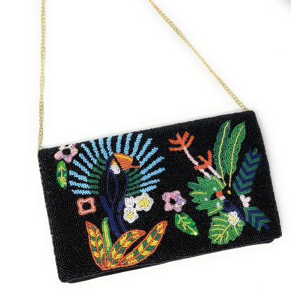 Jungle Toucan Hand-Beaded Clutch - Image 4
