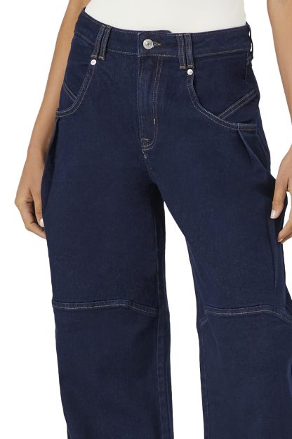 Dark blue workwear straight-leg jeans - Image 5