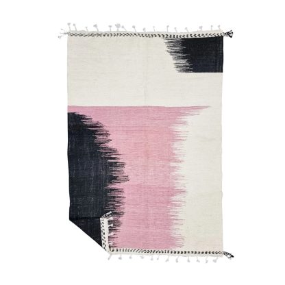 Ink and soft pink tassel carpet - Image 11