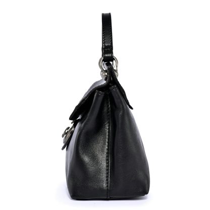 Vintage top-grain cowhide lock small square bag - Image 2