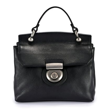 Vintage top-grain cowhide lock small square bag - Image 3