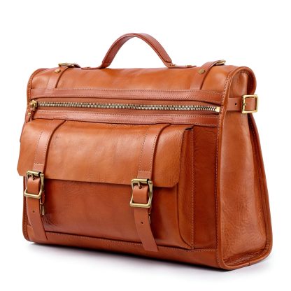 Vintage top-grain cowhide multi-back briefcase - Image 11