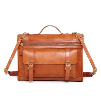 Vintage top-grain cowhide multi-back briefcase