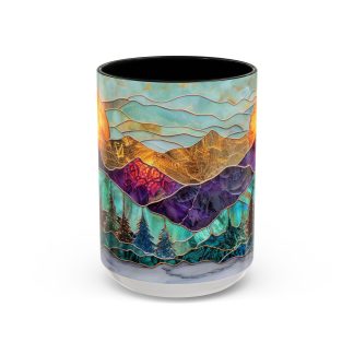 Sunrise mountain painted mug