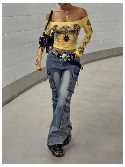Bright Yellow Slim-Fit Long-Sleeved Top - Image 6