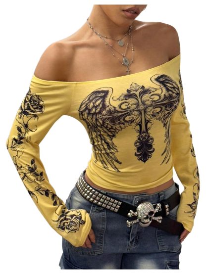 Bright Yellow Slim-Fit Long-Sleeved Top - Image 5
